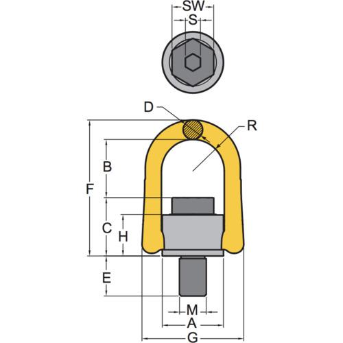 ■YOKE アンカーポイント M42 12.8t〔品番:8231156〕【1153376:0】[店頭受取不可]_1
