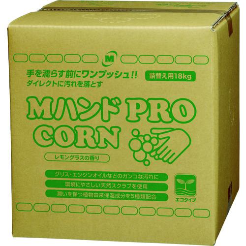 ■ミドリ安全 ハンドクリーナー Mハンド PRO/CORN 18KG詰替え用BIB容器〔品番:MHANDPROCORN18KG〕【1156461:0】[店頭受取不可]