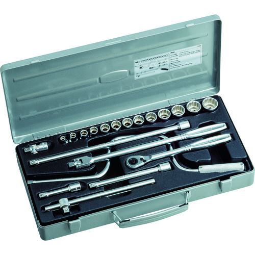 ■TONE ソケットレンチセット(インチ) 吋目 差込角3/8インチ〔品番:1500〕【1165534:0】[店頭受取不可]