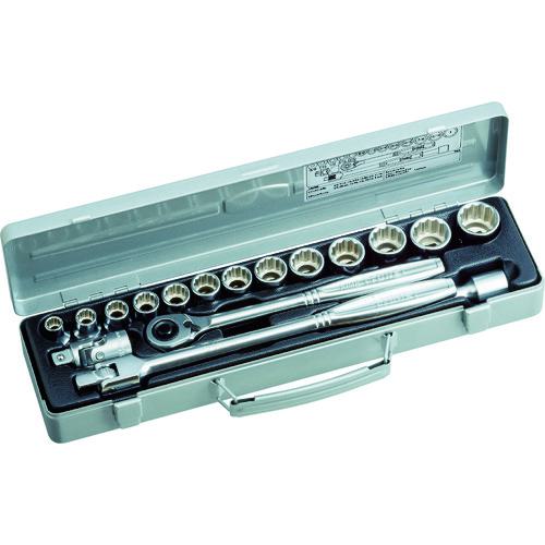 ■TONE ソケットレンチセット(インチ) 吋目 差込角1/2 17点セット〔品番:750〕【1165780:0】[店頭受取不可]