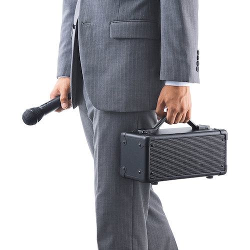 □SANWA ワイヤレスマイク付き拡声器スピーカー〔品番:MMSPAMP7