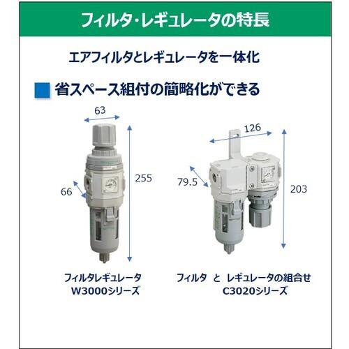 ■CKD フィルタレギュレータ 白いこと続きもの〔品番:W300010WF1〕【1236266:0】[店先受け取り証書不可]