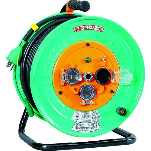 ■NICHIDO 電工ドラム 屋外型 アース付 30m〔品番:NWE33〕【1255860:0】[店頭受取不可]