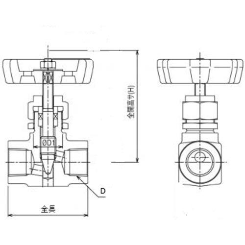 ■Fujikin SUS鋼製ニードルストップバルブUS127PDR〔品番:US127PDR〕【1264382:0】[店頭受取不可]_1