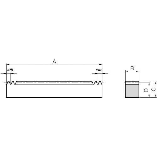 ■KHK 調質ラックKRFD2-500J〔品番:KRFD2500J〕【1292279:0】[店頭受取不可]_1