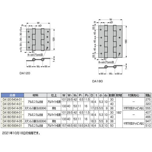 ■SUGATSUNE (170090808)DA180-5914-05スプリング自由蝶番〔品番:DA180591405〕【1324369:0】[店頭受取不可]_1