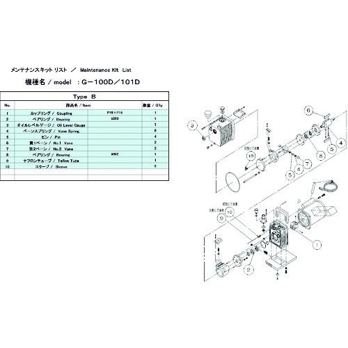 ■アルバック 真空ポンプ用メンテナンスキット G-100D用 1Φ Bタイプ〔品番:G100DMAINTENANCEKITB〕【1374171:0】[店頭受取不可]