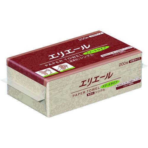 ■エリエール ペーパータオルスマートタイプ無漂白シングル200枚中判〔品番:703513〕【1465533:0】[店頭受取不可]
