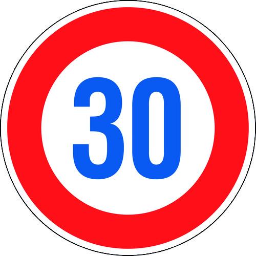 ■緑十字 道路標識(構内用) 制限速度30キロ 道路323-30K(AL) 600mmΦ 反射タイプ アルミ製〔品番:133674〕【1481346:0】[店頭受取不可]