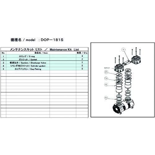 ■アルバック 真空ポンプ用メンテナンスキット DOP-181S用〔品番:DOP181SMAINTENANCEKIT〕【1487148:0】[店頭受取不可]