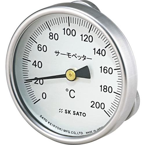 ■佐藤 バイメタル式表面温度計 サーモペッター 0~200℃ (2340-20)〔品番:234020〕【1496950:0】[店頭受取不可]
