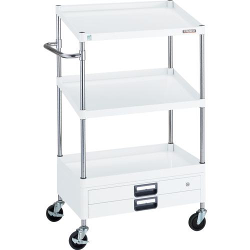 ＴＲＵＳＣＯ　ツールワゴン　フェニックスワゴン　省音　６００Ｘ４００ＸＨ８８０　引出付　ホワイト ＴＲＵＳＣＯ ツールワゴン フェニックスワゴン 省音