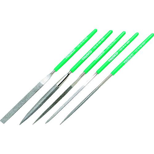 ■TRUSCO ダイヤモンドヤスリ 精密用#400 5本セット 全長180mm(8本組サイズ)〔品番:GS8SET400〕【1607143:0】[店頭受取不可]