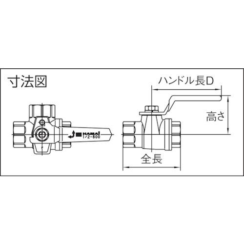 ■HAMAI ステンレス製3方ボールバルブ〔品番:RSS1425RC〕【1610832:0】[店頭受取不可]_5