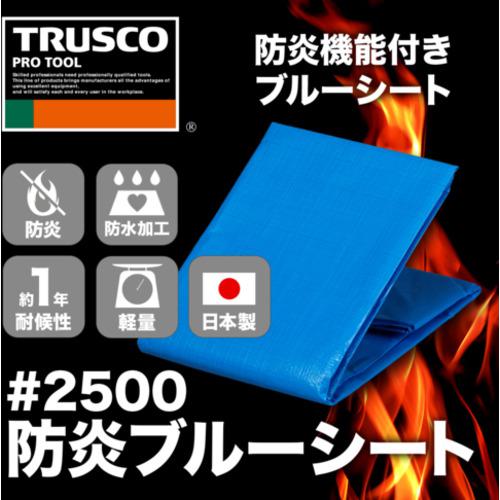 ■TRUSCO 防炎ブルーシート #2500 10.0m×10.0m〔品番:BSR100100〕【1611145:0】[店頭受取不可]_1