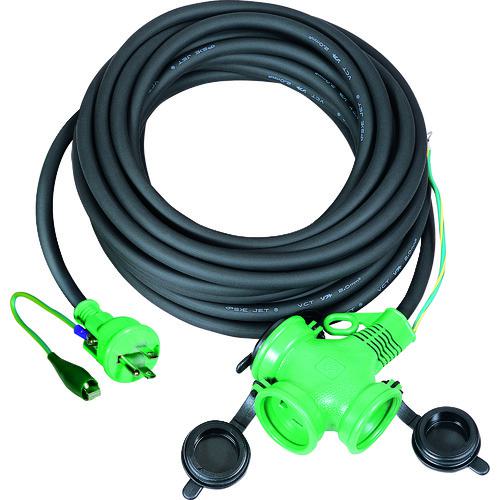 ■NICHIDO リペアポッキン延長コード 屋外型 アース付 10m 極太ソフト電線SVCT2.0〔品番:PPTW10ERE〕【1618945:0】[店頭受取不可]