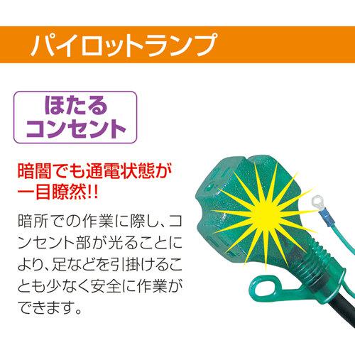 ■NICHIDO ポッキン延長コード アース付 10m ランプ付 黒〔品番:LPPT10E〕【1623628:0】[店頭受取不可]_3