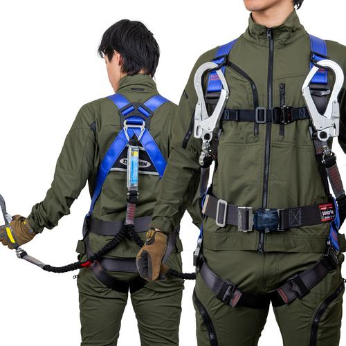 ■TSUYORON コアハーネス 胴ベルト付き ツインランヤード付き 伸縮式ノビロン(BK) パープル Mサイズ〔品番:TH5022NV93SVOTPM2R23BX〕【1638204:0】[店頭受取不可] 21,863円