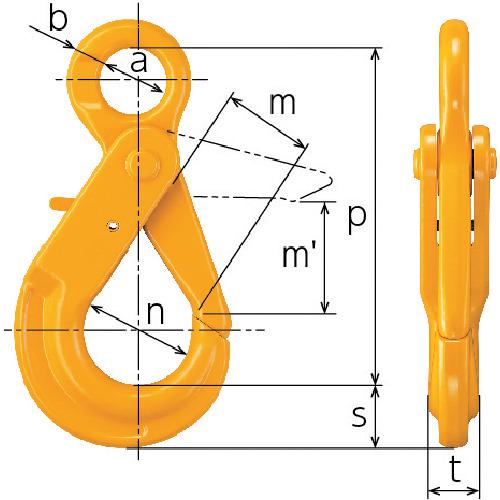 ■KITO チェンスリング カナグ部材(アイタイプ) シングルフックHJJ 基本使用荷重1.5t/2.0t〔品番:HJJ08〕【1639809:0】[店頭受取不可]_1
