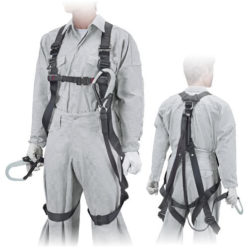 □タジマ ハーネスGS 平ロープ ダブルL1セット 黒 Lサイズ〔品番