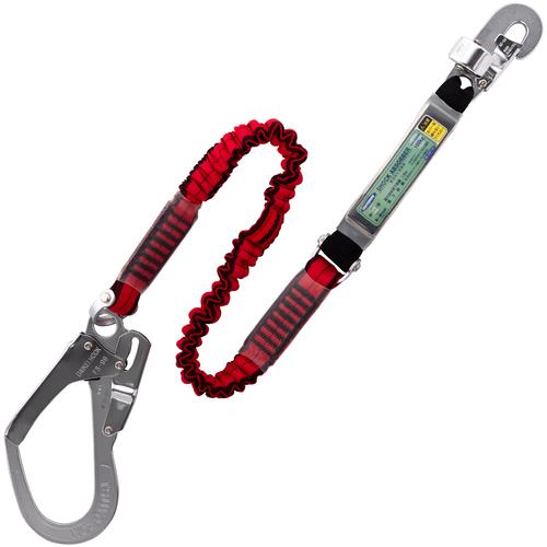 ■TSUYORON 胴ベルト型墜落制止用器具用ランヤード(伸縮タイプ)ノビロン(RE)ショックアブソーバ+フックFS-25・フックFS-99〔品番:TBLNV99REBP〕【1718004:0】[店頭受取不可]