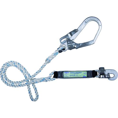 ■TSUYORON 胴ベルト型墜落制止用器具用ランヤード(ロープタイプ)三つ打ちロープ ショックアブソーバ+フックFS-25・フックFS-90〔品番:TBL90BP〕【1718006:0】[店頭受取不可]