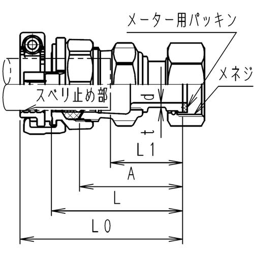 ■SKカワニシ ポリエチレン管用継手 SKXメーター用P50×50〔品番:SKXMP50X50〕【1786297:0】[店頭受取不可]_1