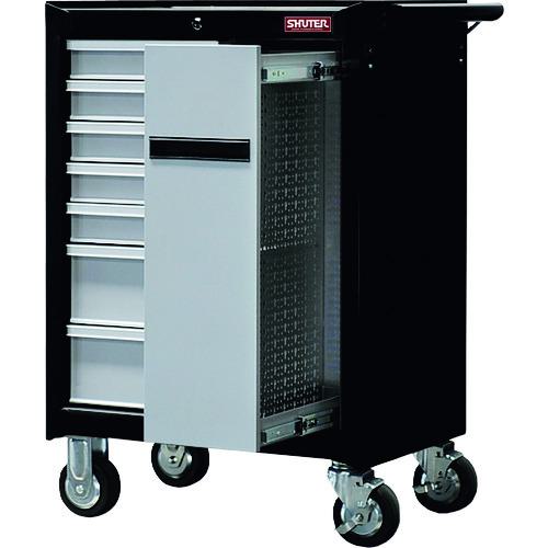 ■SHUTER 重量キャビネットカート TC-H25 ブラック〔品番:TCH25BK〕【1948065:0】[直送DS][店頭受取不可]