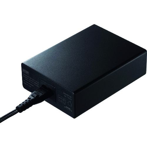 ■SANWA USB充電器 ブラック〔品番:ACAIP67BK〕【1953713:0】[店頭受取不可]_1