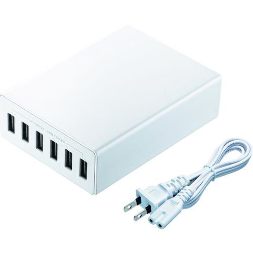 ■SANWA USB充電器 ホワイト〔品番:ACAIP67W〕【1953714:0】[店頭受取不可]