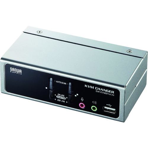 ■SANWA USB・PS/2コンソール両対応パソコン自動切替器(2:1)〔品番:SWKVM2HVCN〕【2031155:0】[店頭受取不可]