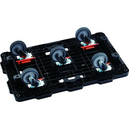 ■TRUSCO 連結式樹脂製2段台車 ビートル 700X450 自在5輪 コボレ止めセット ハンドル付〔品番:BT724KJ5E100〕【2063473:0】[直送DS][店頭受取不可]_2