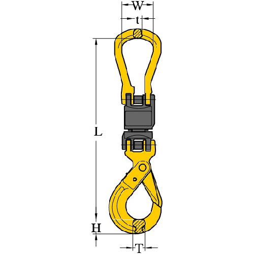 ■YOKE 【売切廃番】フック付き絶縁スイベル 4.2T〔品番:812413〕【2063674:0】[店頭受取不可]_1