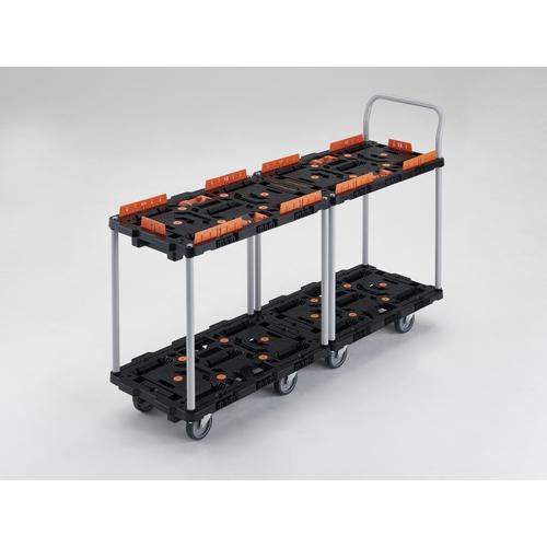 ■TRUSCO 連結式樹脂製2段台車 ビートル 700X450 自在5輪 とめたろう ハンドル付〔品番:BT724J5E100T〕【2063481:0】[直送DS][店頭受取不可]_5