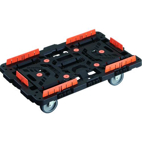 ■TRUSCO 連結式樹脂製平台車 ビートル 700X450 自在3輪 コボレ止めセット付〔品番:BT700KJ3E100〕【2063302:0】[直送DS][店頭受取不可]