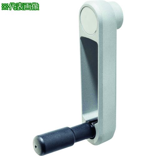 ■HALDER 機械用ハンドル クランクハンドル ハンドル折りたたみ可 シルバー 取付穴(mm):角穴14〔品番:24331.0615〕【2063327:0】[店頭受取不可]