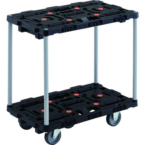 ■TRUSCO 連結式樹脂製2段台車 ビートル 700X450 自在3輪 ハンドルなし〔品番:BT720J3E100〕【2063383:0】[直送DS][店頭受取不可]