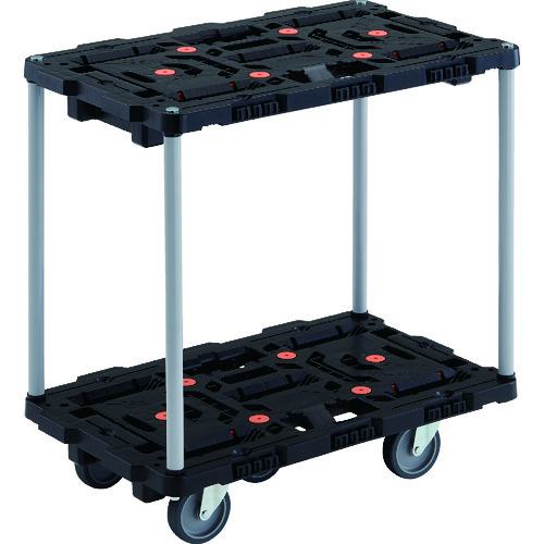 ■TRUSCO 連結式樹脂製2段台車 ビートル 700X450 自在5輪 ハンドルなし〔品番:BT720J5E100〕【2063391:0】[直送DS][店頭受取不可]