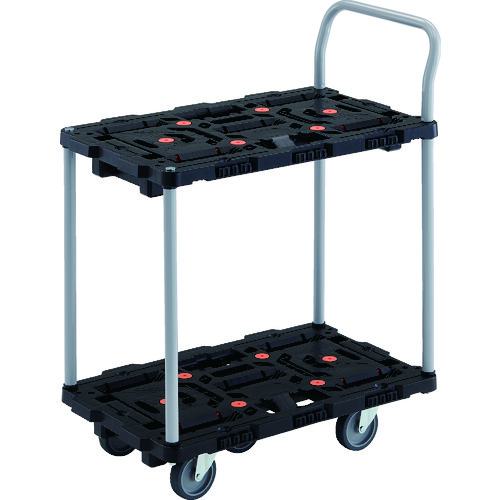 ■TRUSCO 連結式樹脂製2段台車 ビートル 700X450 自在5輪 ハンドル付〔品番:BT724J5E100〕【2063407:0】[直送DS][店頭受取不可]
