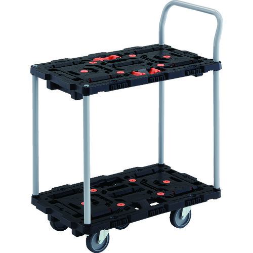 ■TRUSCO 連結式樹脂製2段台車 ビートル 700X450 自在5輪 とめたろう ハンドル付〔品番:BT724J5E100T〕【2063481:0】[直送DS][店頭受取不可]