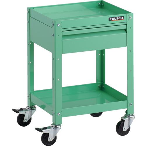 ■TRUSCO ツールワゴン ラビットワゴン 700X450XH740 2段引出付 ゴム車輪 ホワイト[直送DS][店頭受取不可] □TRUSCO ツールワゴン ラビットワゴン 700X450XH740 3段 仕切