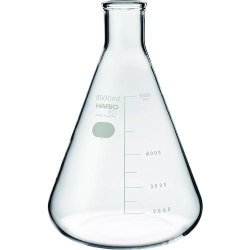 ■HARIO 三角フラスコ 目安目盛付 5000ml〔品番:SF5LSCI〕【2065676:0】[店頭受取不可]