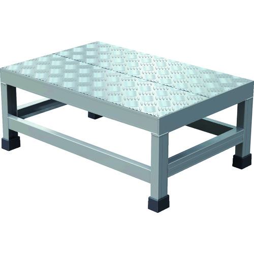 ■TRUSCO アルミ製溶接一体構造型作業台 縞板タイプ 一段(完成品) W600×D400×H250〔品番:WTDBC6425〕【2074492:0】[店頭受取不可]