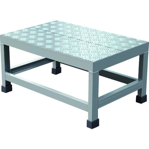 ■TRUSCO アルミ製溶接一体構造型作業台 縞板タイプ 一段(完成品) W600×D400×H300〔品番:WTDBC6430〕【2074493:0】[店頭受取不可]