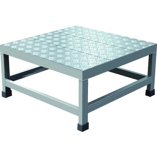 ■TRUSCO アルミ製溶接一体構造型作業台 縞板タイプ 一段(完成品) W600×D600×H300〔品番:WTDBC6630〕【2074496:0】[店頭受取不可]