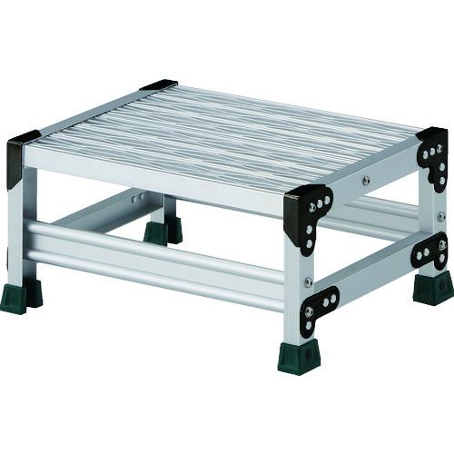 ■TRUSCO 作業用踏台 アルミ製・グレーチング仕様 SUS金具 1段 高さ0.25m 天板500×400〔品番:TSFGR1525〕【2074500:0】[店頭受取不可]