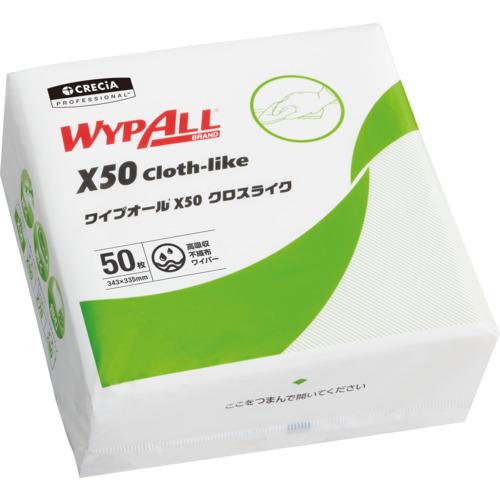 ■クレシア ワイプオール X50 クロスライク 4つ折り(薄手)〔品番:60555〕【2085919:0】[店頭受取不可]