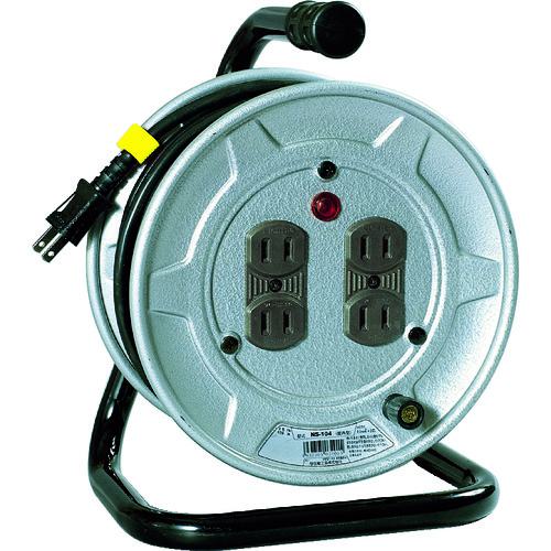 ■NICHIDO 電工ドラム 100V アースなし 10m VCTF電線〔品番:NS104〕【2098920:0】[店頭受取不可]
