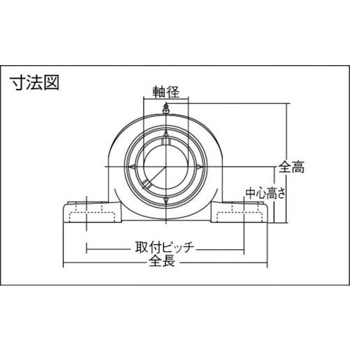 ■NTN G ベアリングユニット(止めねじ式)軸径90mm 中心高さ101.6mm〔品番:UCP218D1〕【2140802:0】[店頭受取不可]_1
