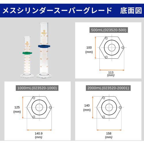 ■SIBATA メスシリンダー スーパーグレード 1000mL バンパー付〔品番:0235201000〕【2159587:0】[店頭受取不可]_4